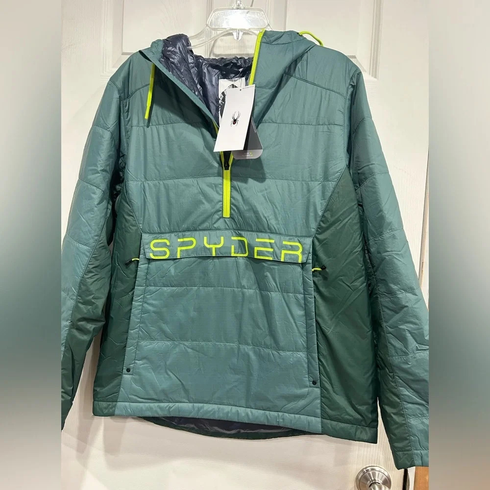 Spyder Men's M Medium Glissade Insulated Anorak Jacket Dark Teal Ghost NWT